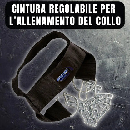 Cintura palestra allenamento collo imbracatura testa - Head Harness con catena metallo
