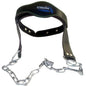 Gym training neck belt padded leather head harness with chain