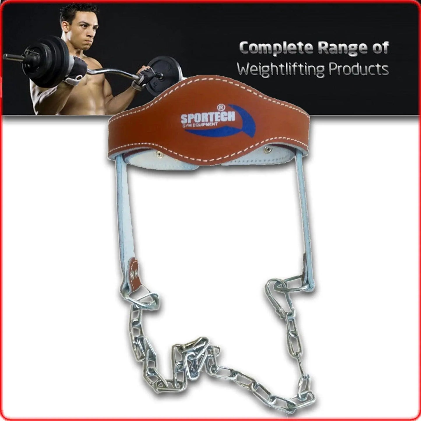 Cintura palestra allenamento collo imbracatura imbottita testa Head Harness catena metallo