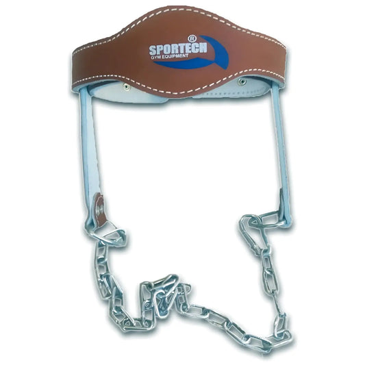 Cintura palestra allenamento collo imbracatura imbottita testa Head Harness catena metallo
