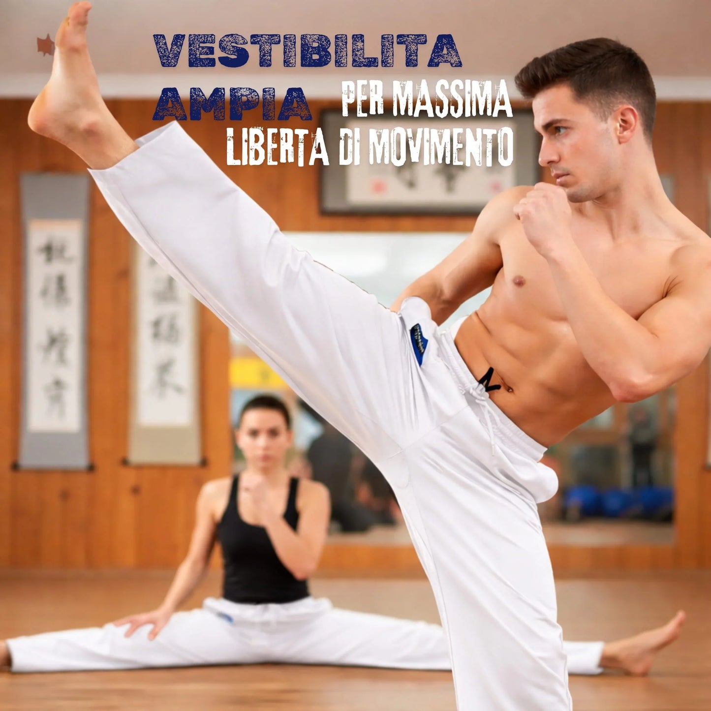 Pantaloni Arti Marziali Karate KungFu JuJitsu Judo Tai Chi