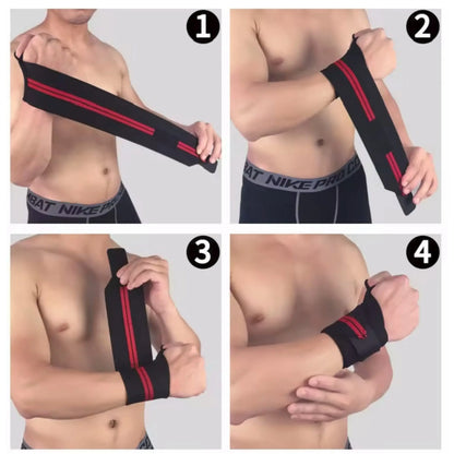 Polsiere Palestra Professionali polsini Straps Elastici per Grip Sollevamento Pesi allenamento Bodybuilding Crossfit Powerlifting