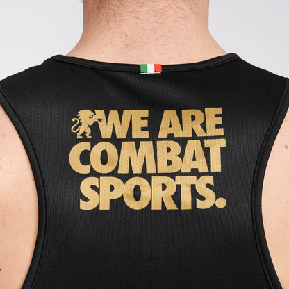 Leone Canotta Boxe DNA Uomo AB228 Nero Oro Logo Dorato