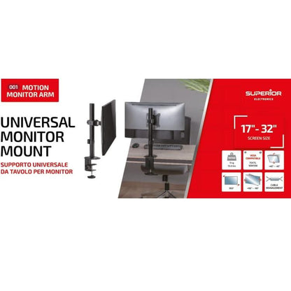 Premium Tischhalterung Monitor Halterung für Einzelmonitor 17" 19" 21" 24" 28" 32"