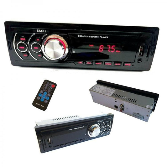 Car Stereo 250W Auto FM MP3 Player 1 DIN Aux USB SD Camper EA625
