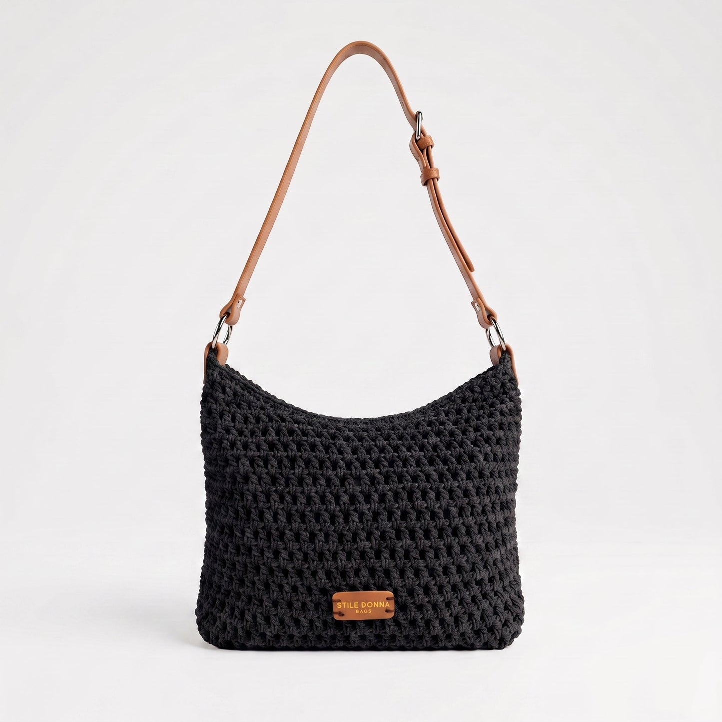 Stile Donna Bags - Borsa Hobo Intrecciata in Corda di Cotone