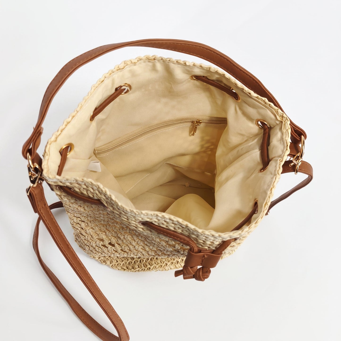 Stile Donna Bags - Borsa Secchiello in Paglia
