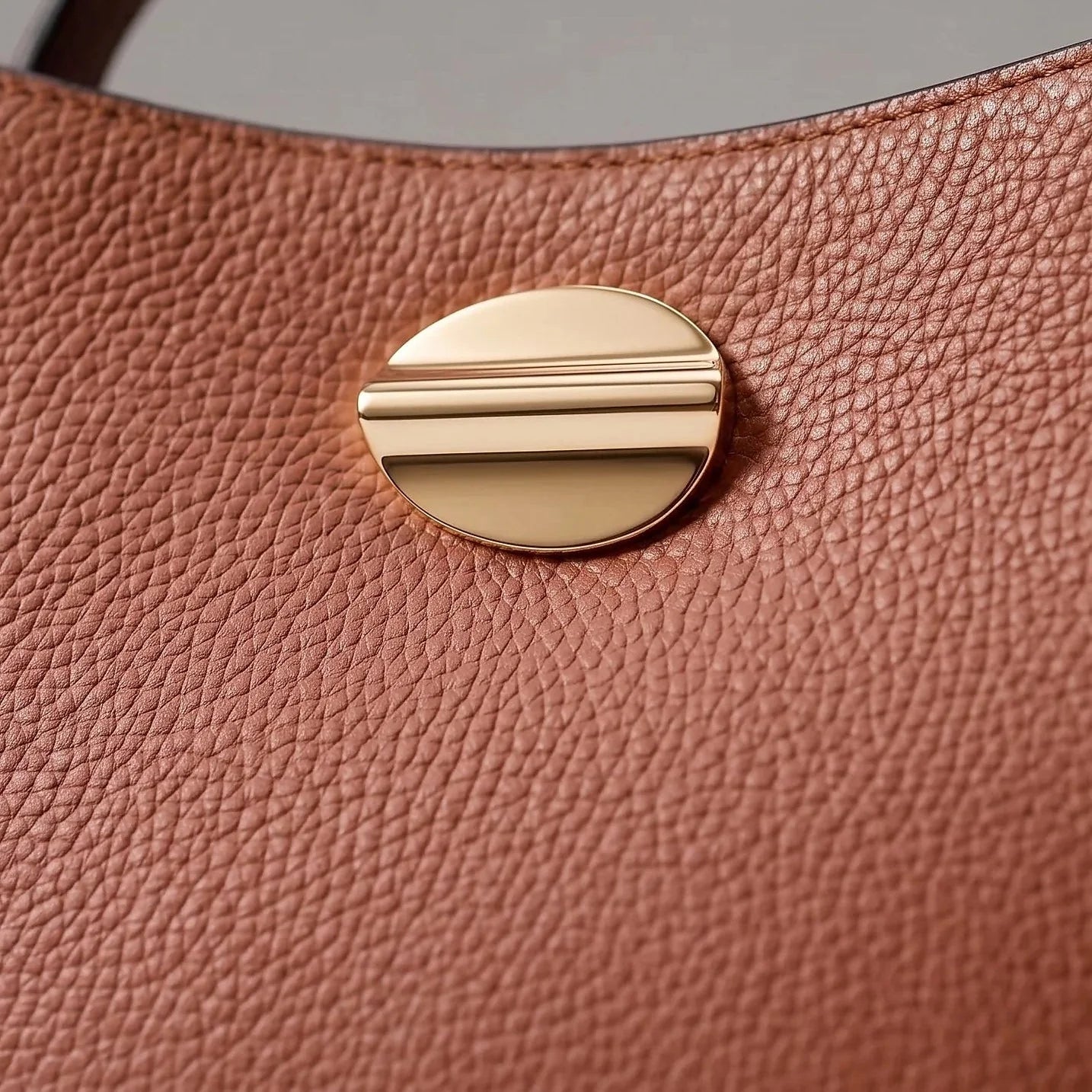 Stile Donna Bags - Livia Borsa in Vera Pelle con Disco Oro
