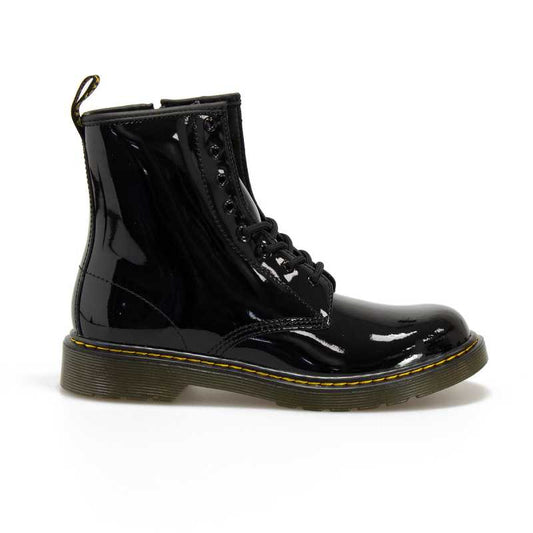 Dr Martens scarpa Anfibio da ragazza in vernice con cerniera laterale 1460 21979001 nero