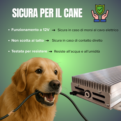 EHS – Stufetta per Cani 12V in Alluminio | Riscaldamento per Cuccia e Box