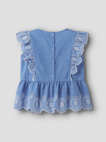 Name It Top Bimba NMFFERMA CAPSL 13254683 Purple Impression | Chambray Broderie
