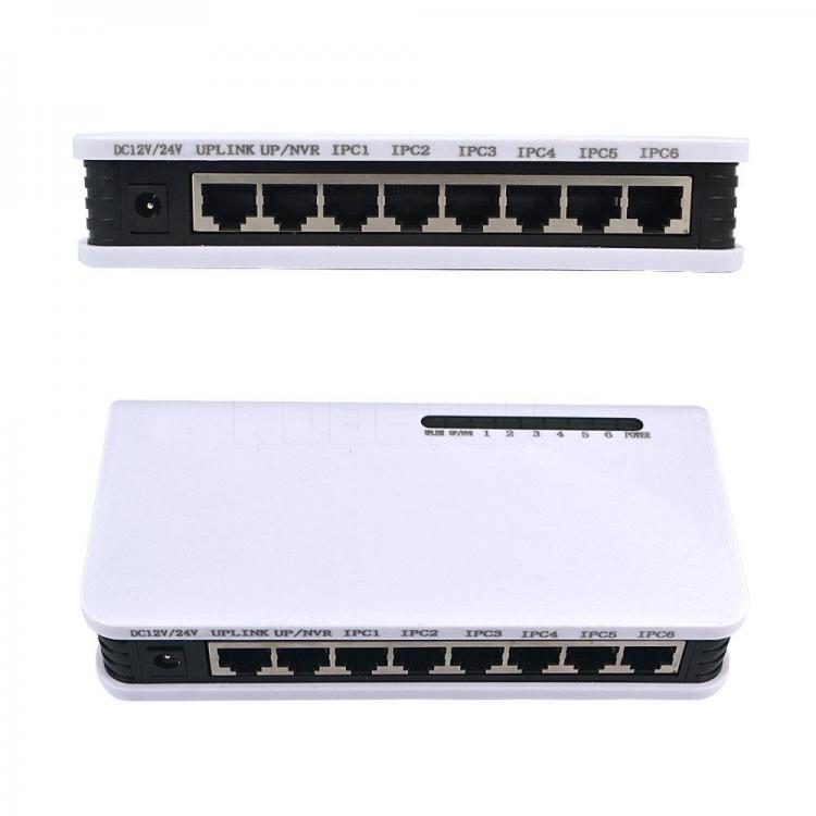 PoE-Netzwerk-Switch, 6 Ports, RJ45, LAN, Ethernet, 10/100 Mbit/s, für IP-Überwachungskameras