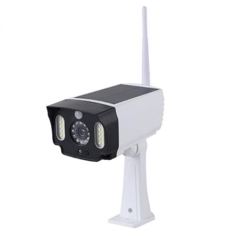 Telecamera Finta Pannello Solare Da Esterno Sensore Di Movimento 20 Led Faretto
