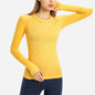 Women's long-sleeved round neck sports T-shirt, breathable and thin yoga wear