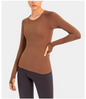 Women's long-sleeved round neck sports T-shirt, breathable and thin yoga wear