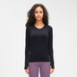 Women's long-sleeved round neck sports T-shirt, breathable and thin yoga wear