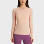 Women's long-sleeved round neck sports T-shirt, breathable and thin yoga wear