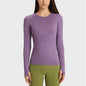 Women's long-sleeved round neck sports T-shirt, breathable and thin yoga wear