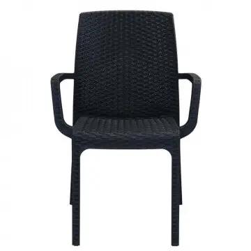 Poltrona Indiana - Sedia per esterni in wicker con struttura plastica stampata, dimensioni cm 57 x 59 x 86 h.