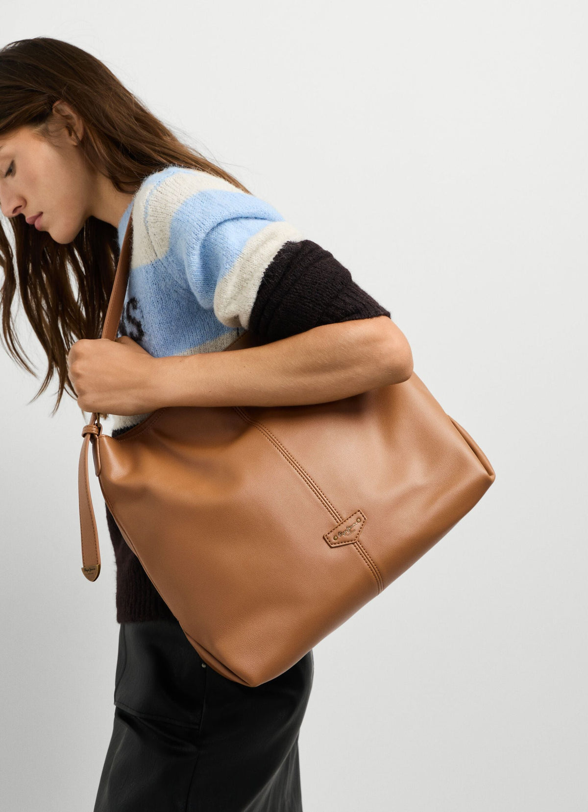 Pepe Jeans borsa shopper similpelle da donna PL0300238 896 marrone