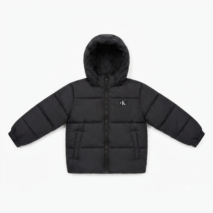 Calvin Klein piumino junior con cappuccio Puffer LVCKTJM02G BEH nero