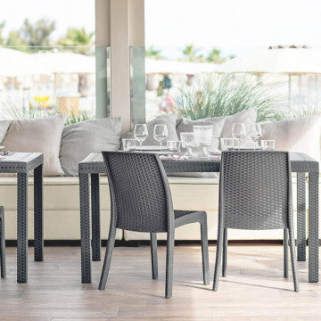 Sedia Virginia - Seduta in Wicker con Struttura in Plastica Stampata