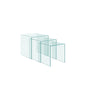 Nesting Coffee Table Set in Crystal Glass - Elegant and Functional Trio (34x34x34, 38x38x38, 42x42x42)
