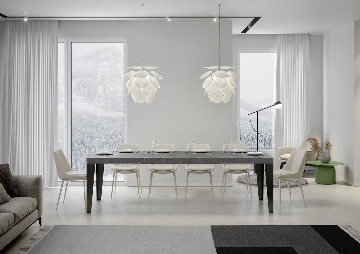 Flame Premium extendable table with anthracite legs and frame