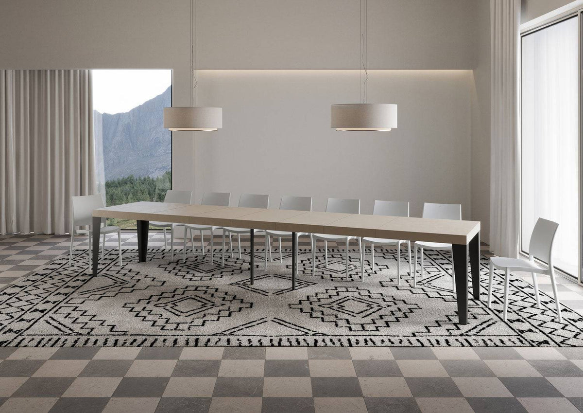 Flame Premium extendable table with anthracite legs and frame