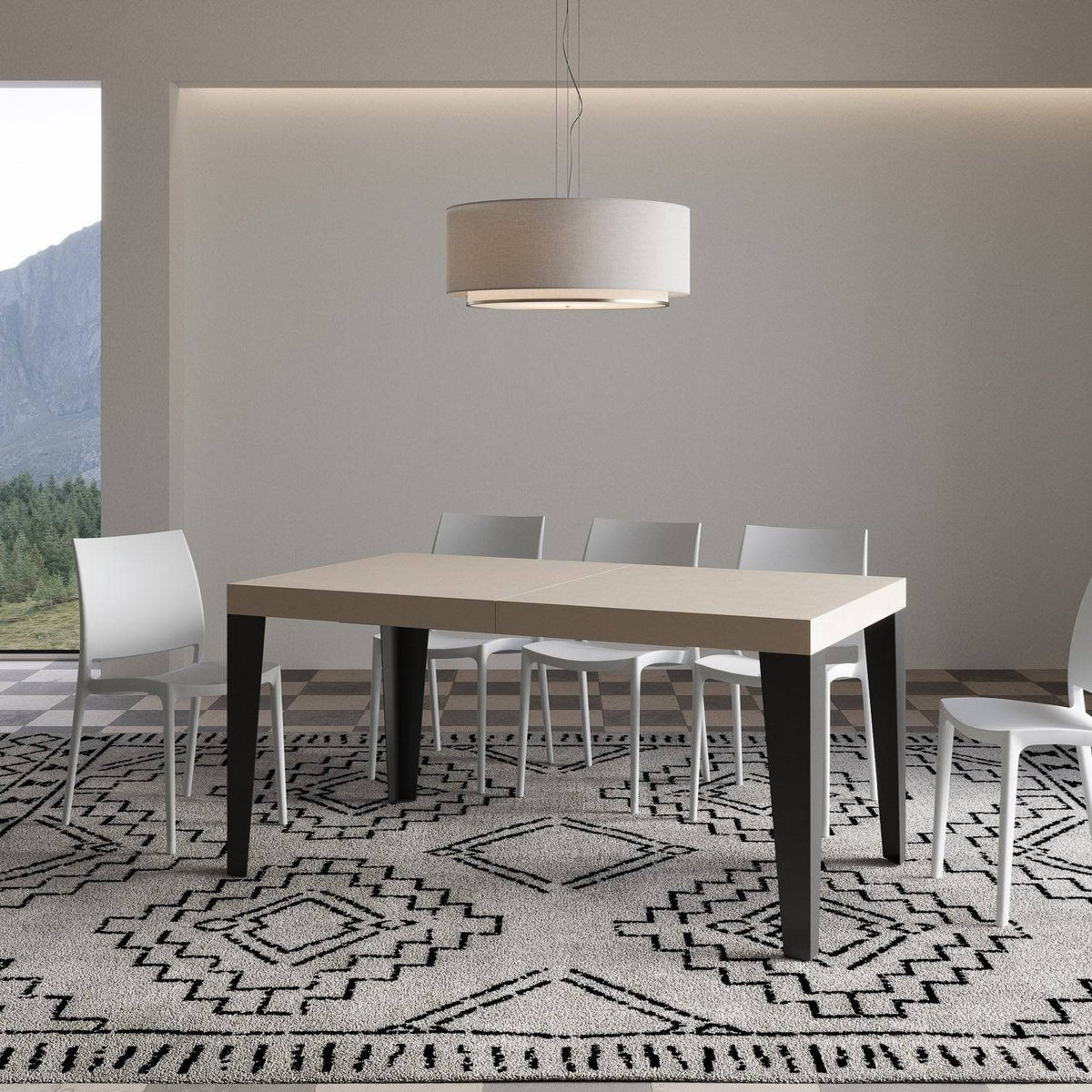 Flame Premium extendable table with anthracite legs and frame