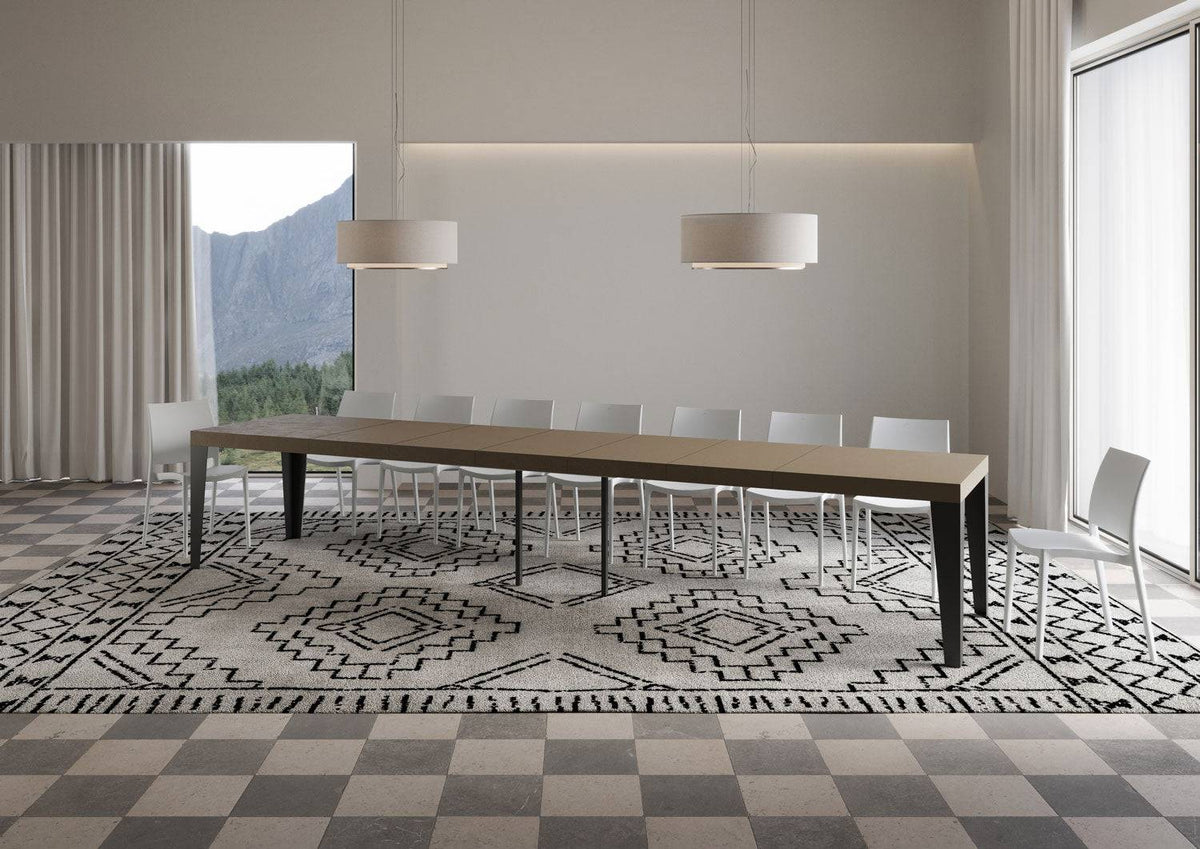 Flame Premium extendable table with anthracite legs and frame