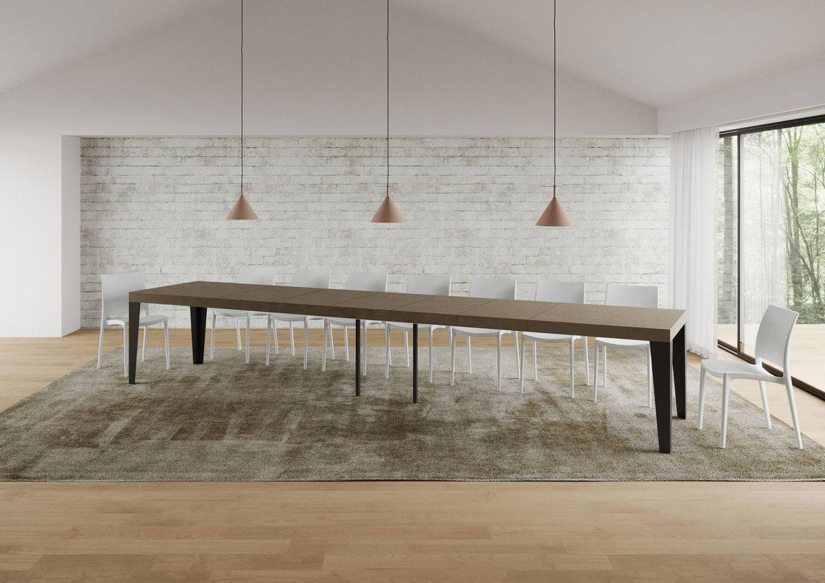 Flame Premium extendable table with anthracite legs and frame