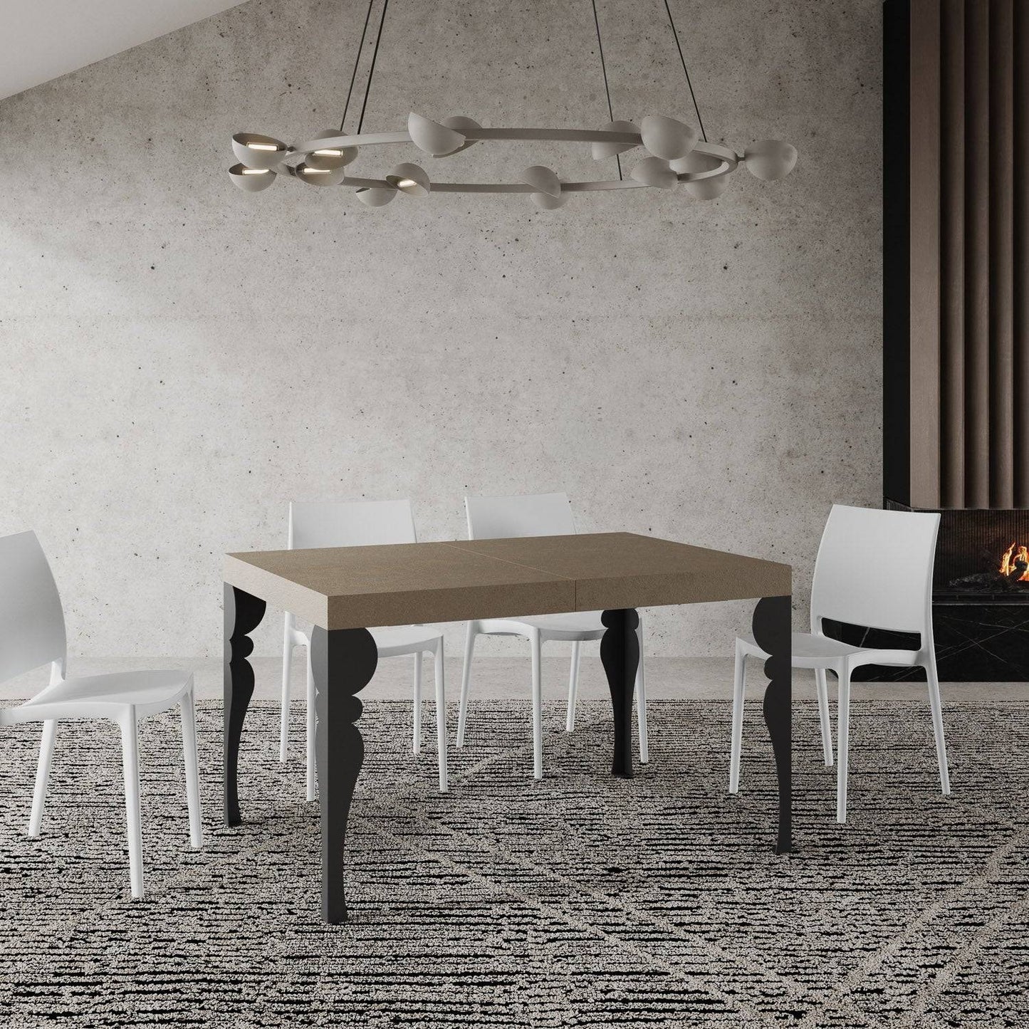 Tavolo allungabile Paxon Premium con gambe e telaio in diverse finiture