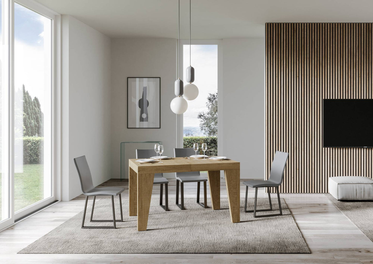 Tavolo allungabile Naxy made in italy itamoby  in diverse dimensioni e finiture