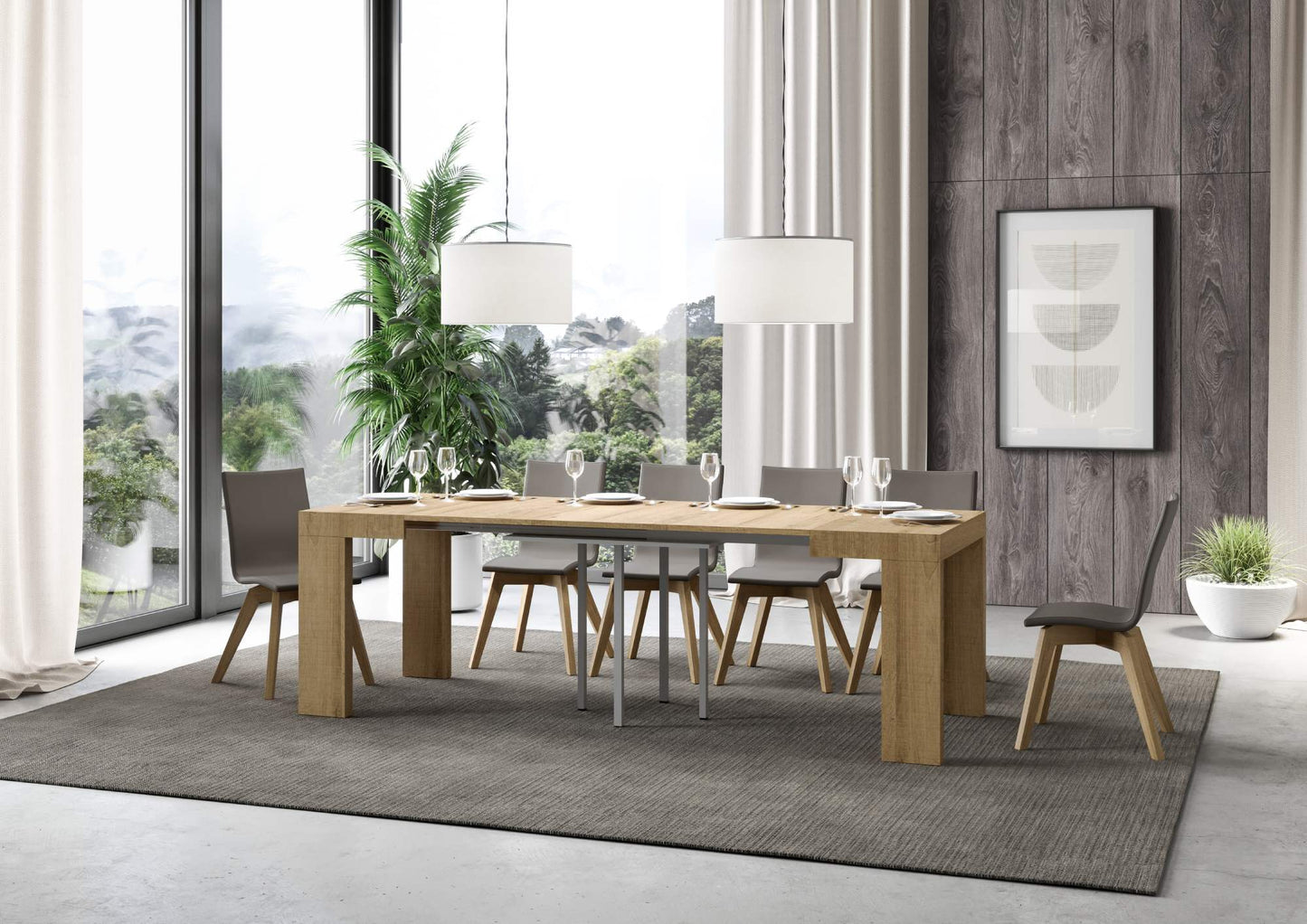 Tavolo Estensibile Roxell 90x90/246 cm - Design Elegante e Pratico per Ogni Occasione