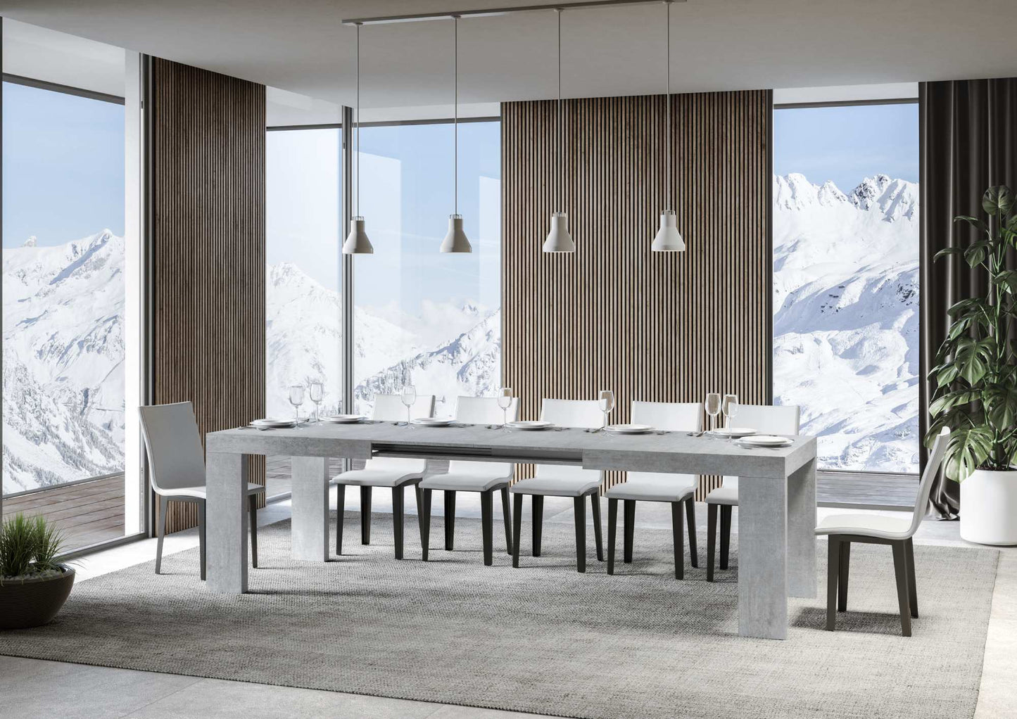Tavolo allungabile 90x200/304 cm Roxell in diverse finiture