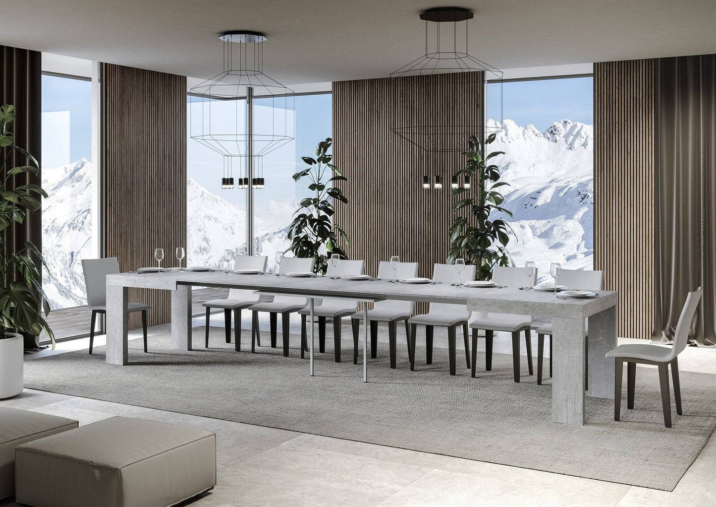 Tavolo allungabile Roxell 90x180/440 cm in diverse finiture