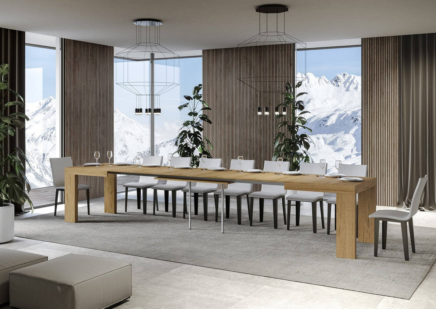 Tavolo allungabile Roxell 90x180/440 cm in diverse finiture