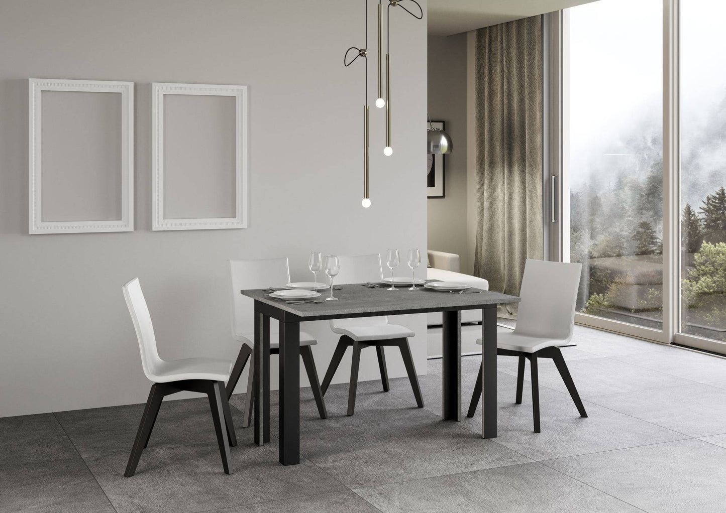 Tavolo apribile Linea Double con telaio Antracite