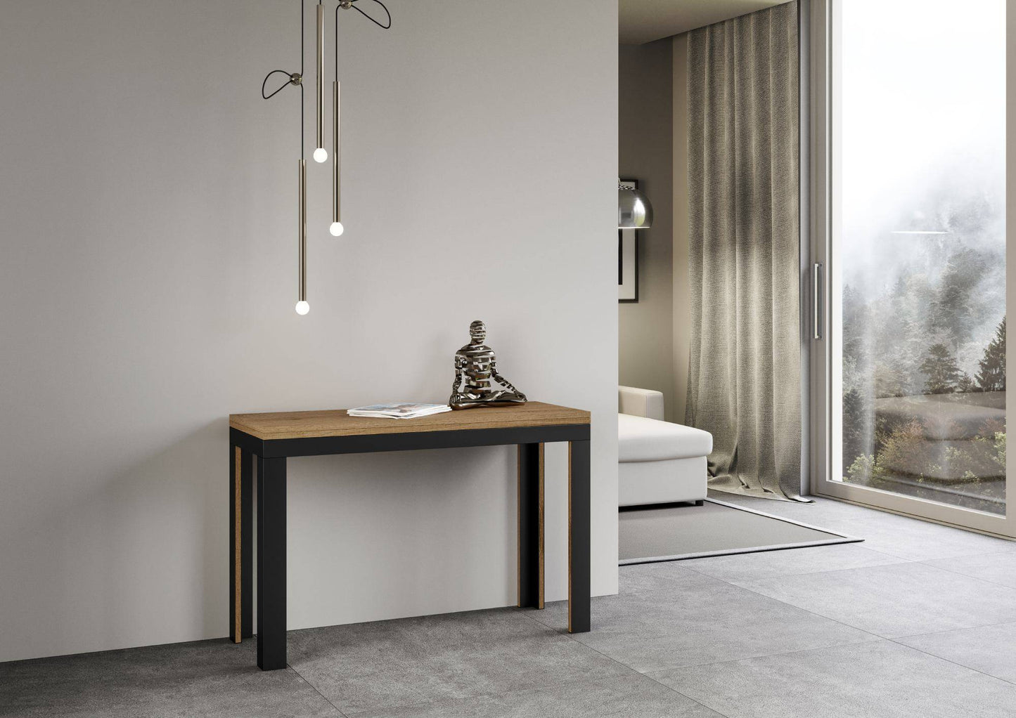 Tavolo apribile Linea Double con telaio Antracite