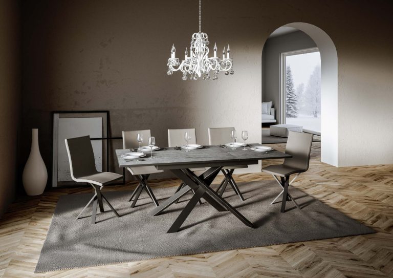 Tavolo allungabile Ganty in Antracite elegante
