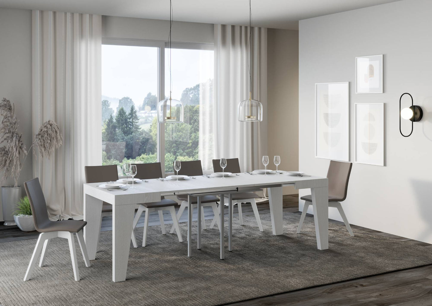 Tavolo allungabile Naxy made in italy itamoby  in diverse dimensioni e finiture