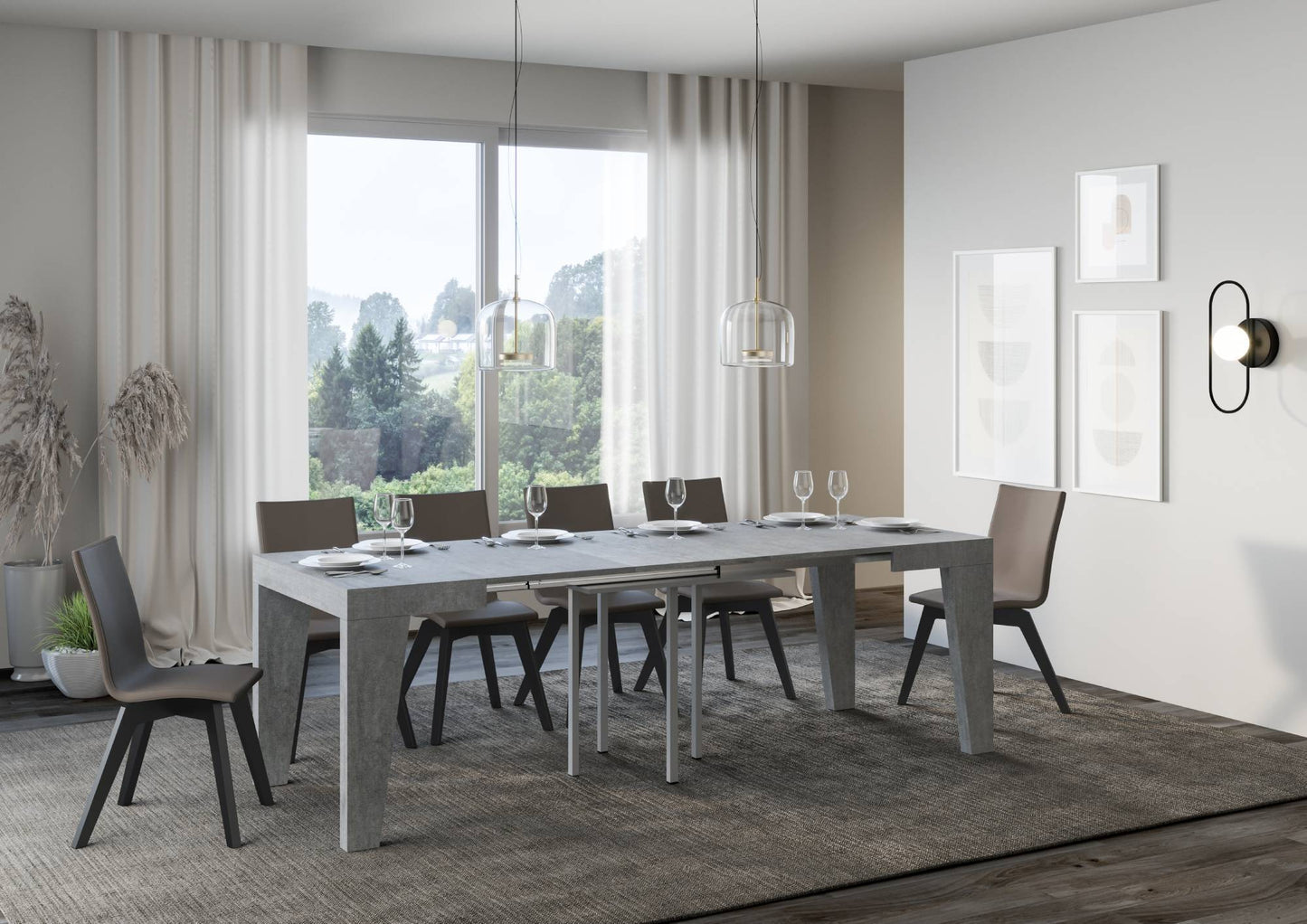 Tavolo allungabile Naxy made in italy itamoby  in diverse dimensioni e finiture