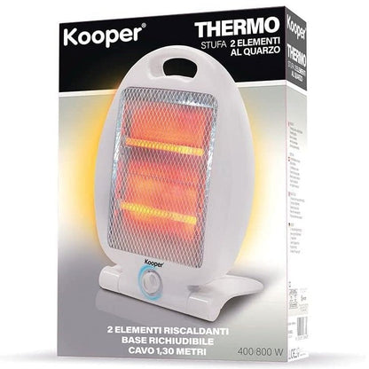 Kooper Thermo | Quarz-Elektroheizung mit 2 Heizelementen 400/800W Halogenheizlüfter