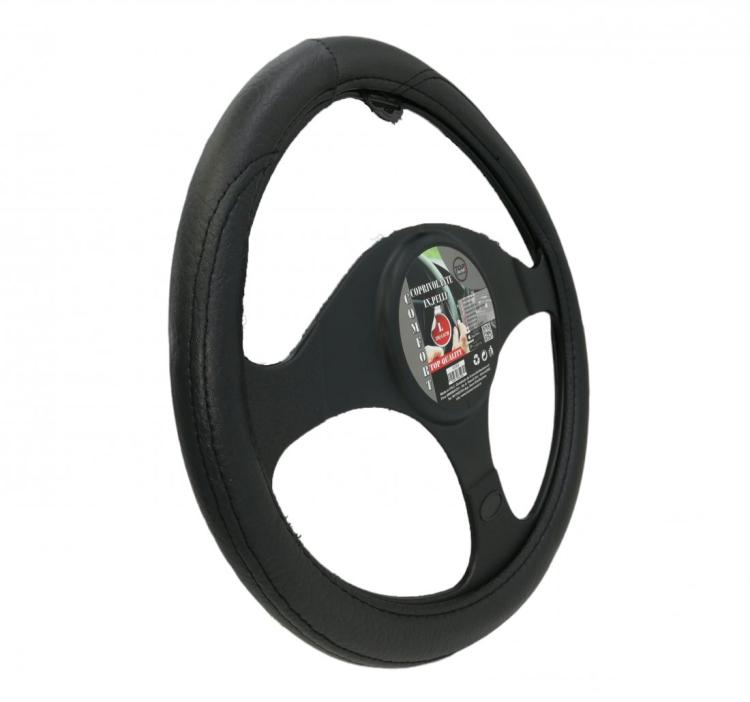 Coprivolante Auto Universale Fodera Volante 37-39cm Simil Pelle Nero 38cm Tuning