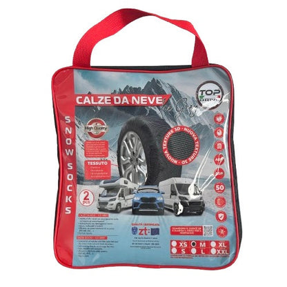 Calze Da Neve Per Auto Omologate En 16662-1 Coppia Con Guanti Catene Taglia (M)