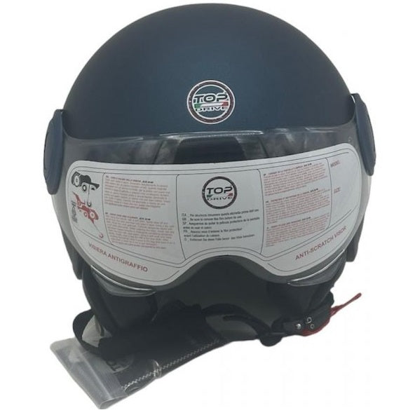 CASCO JET SIRIO MATT MOTO SCOOTER OMOLOGATO ECE VISIERA REMOVIBILE (BLU tg.L)