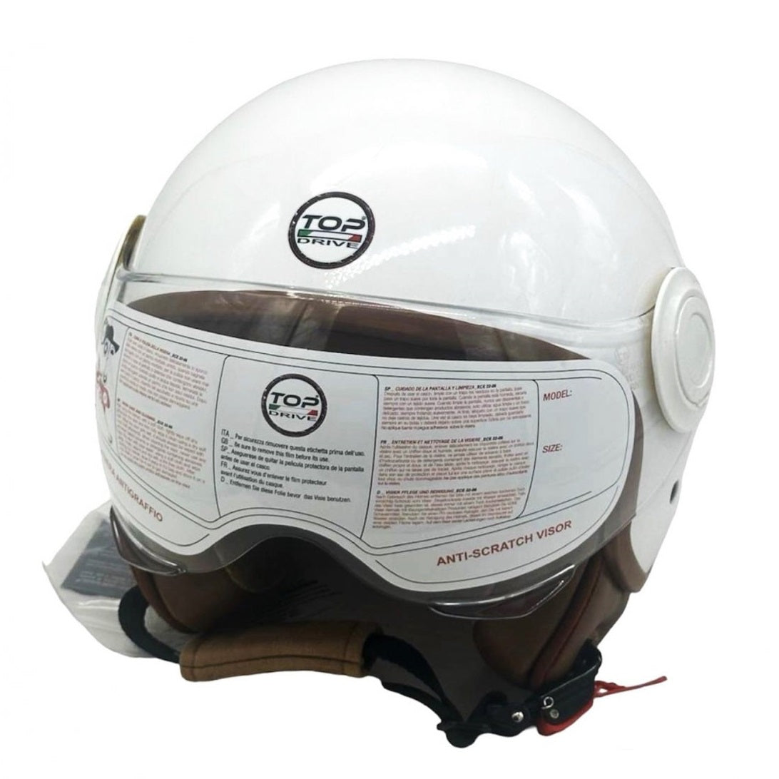 CASCO JET SIRIO SHINE MOTO SCOOTER OMOLOGATO ECE VISIERA REMOVIBILE (BIANCO XL)