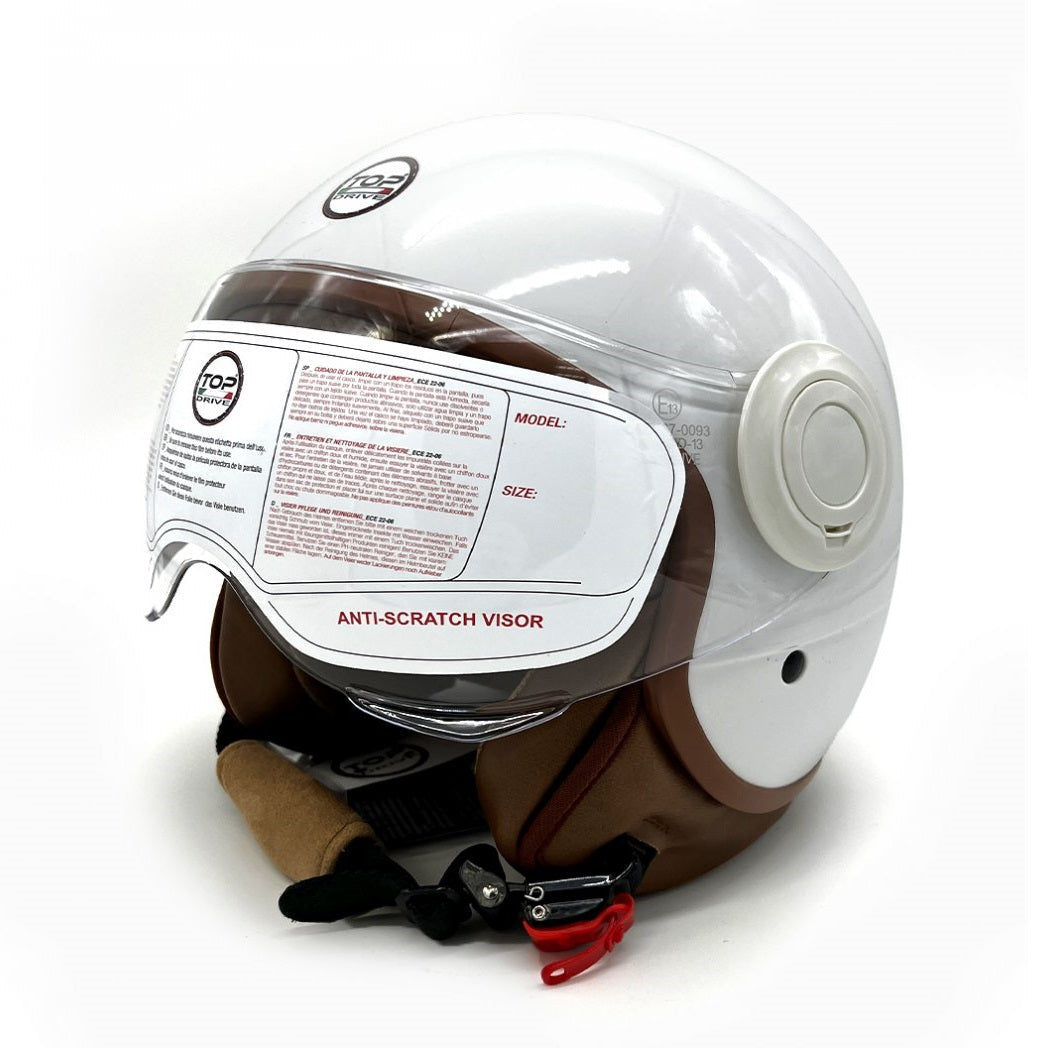 CASCO JET SIRIO SHINE MOTO SCOOTER OMOLOGATO ECE VISIERA REMOVIBILE (BIANCO XL)