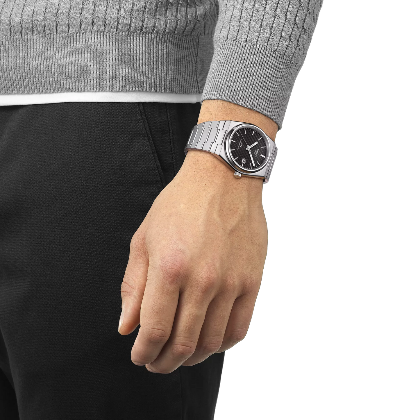 Tissot PRX Powermatic 80 T137.407.11.051.00 – Orologio automatico nero 40 mm, fondello trasparente, vetro zaffiro, bracciale acciaio
